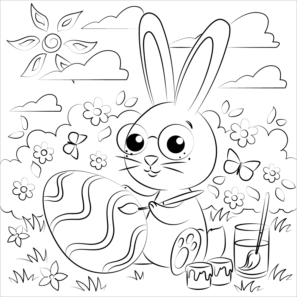 Desenho de Primavera para colorir e imprimir: número 45