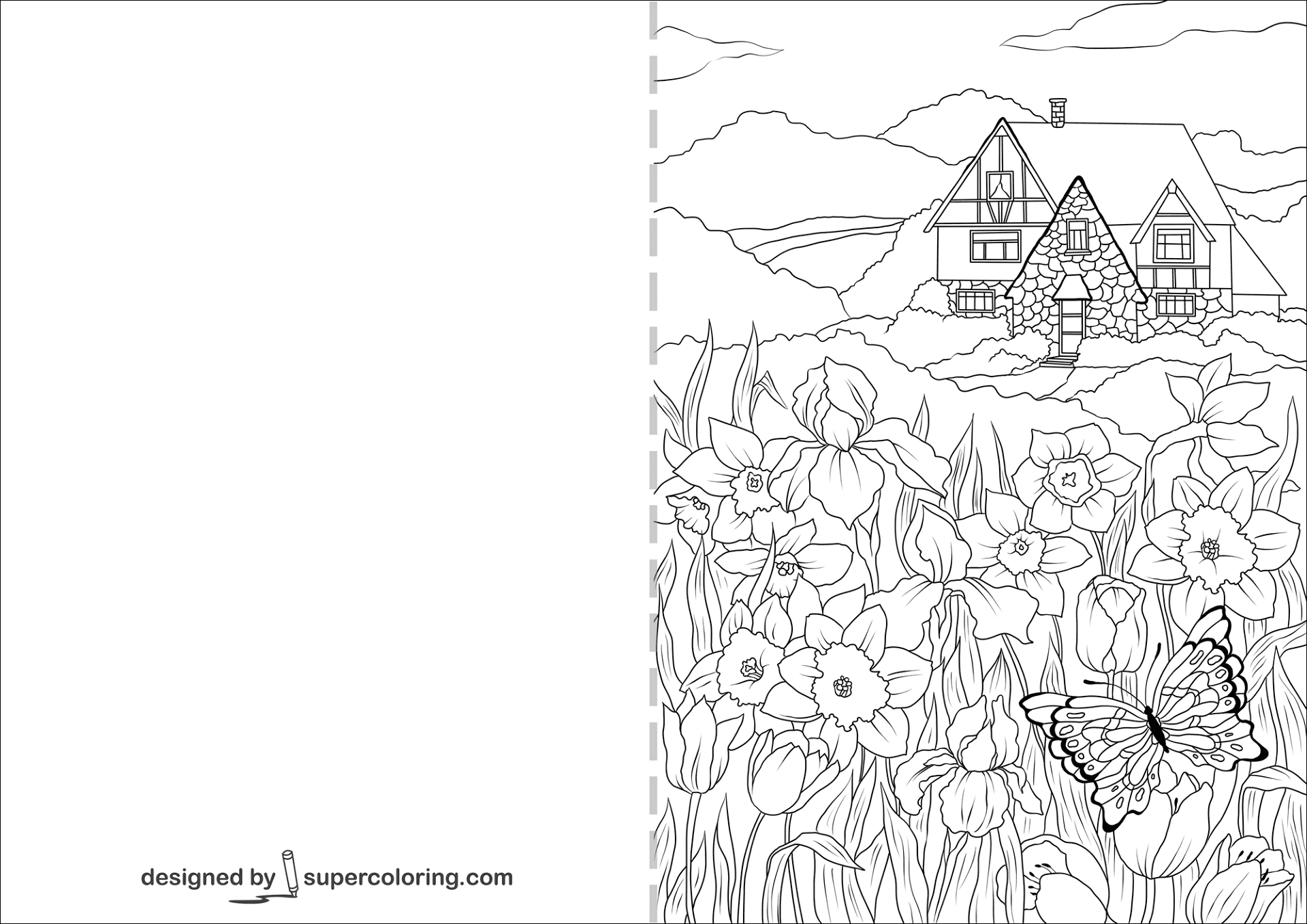 Desenho de Primavera para colorir e imprimir: número 47