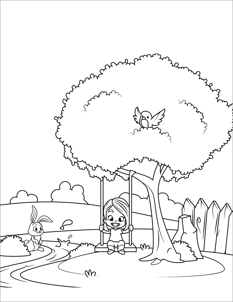Desenho de Primavera para colorir