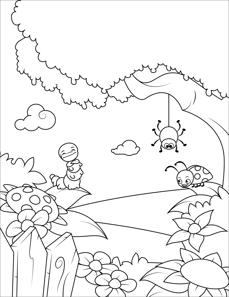 Desenho de Primavera para colorir