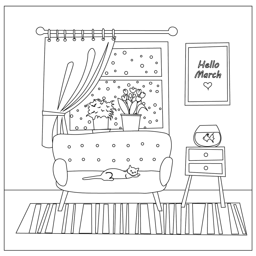 Desenho de Primavera para colorir