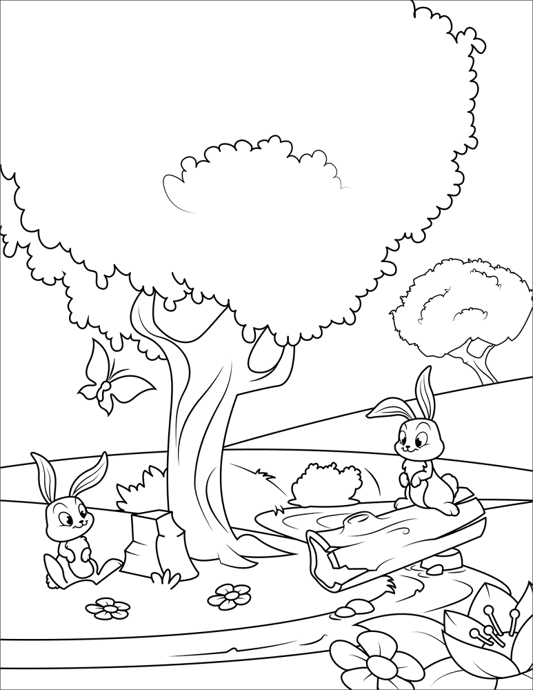 Desenho de Primavera para colorir