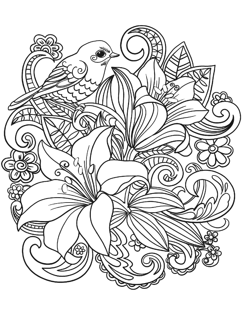 Desenho de Primavera para colorir