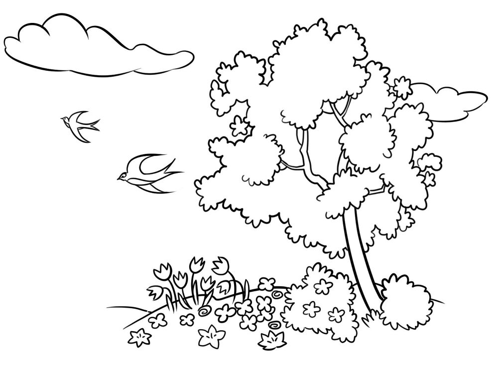 Desenho de Primavera para colorir