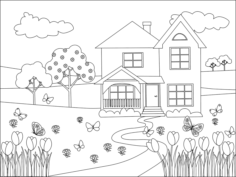 Desenho de Primavera para colorir