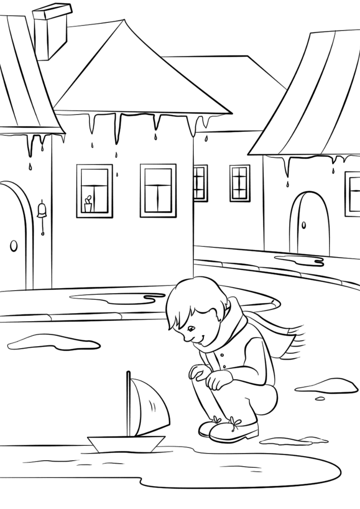 Desenho de Primavera para colorir