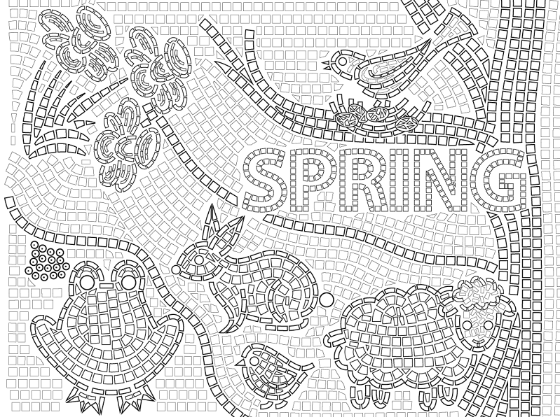 Desenho de Primavera para colorir