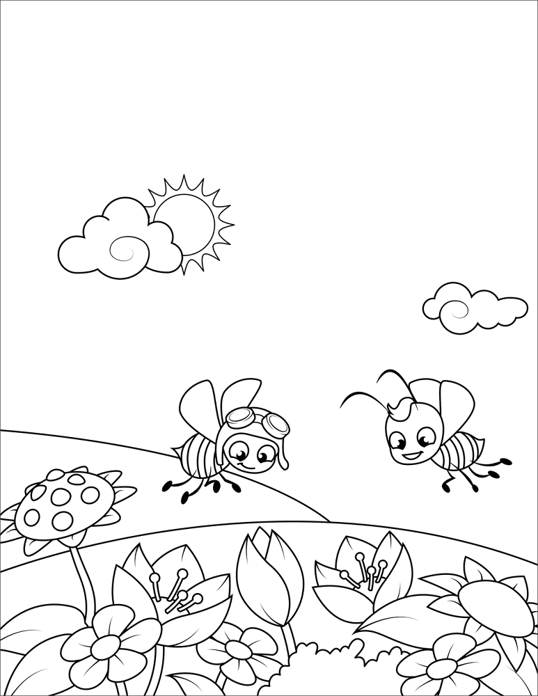 Desenho de Primavera para colorir