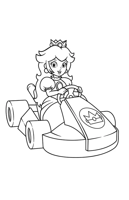 Desenho de Princesa Peach para colorir e imprimir: número 9