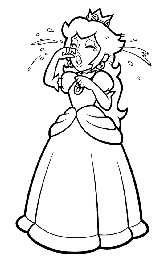 Desenho de Princesa Peach para colorir e imprimir: número 11