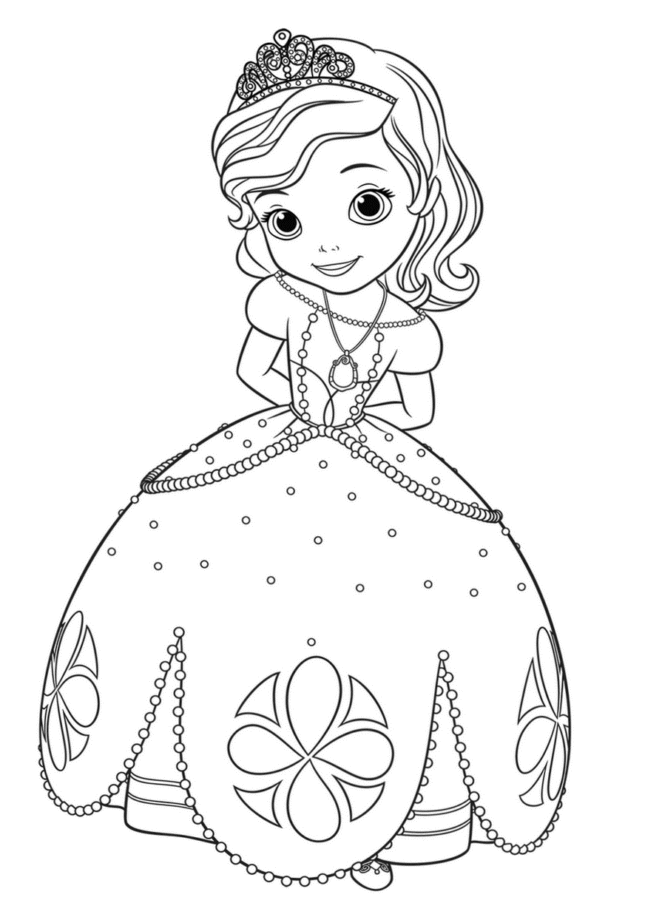 Desenho de Princesa Sofia para colorir e imprimir: número 2