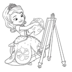 Desenho de Princesa Sofia para colorir e imprimir: número 4
