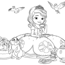 Desenho de Princesa Sofia para colorir e imprimir: número 6