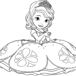 Desenho de Princesa Sofia para colorir e imprimir: número 7