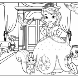 Desenho de Princesa Sofia para colorir e imprimir: número 8
