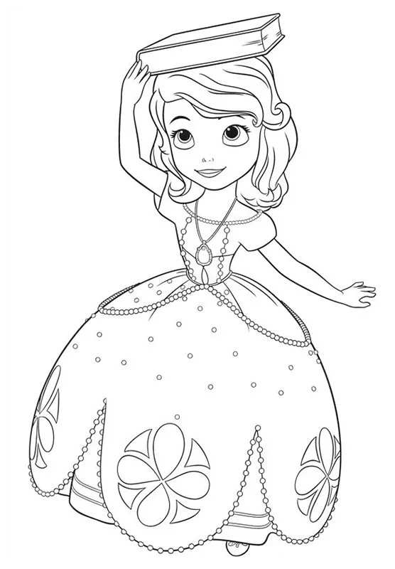 Desenho de Princesa Sofia para colorir e imprimir: número 9