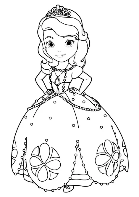 Desenho de Princesa Sofia para colorir e imprimir: número 10