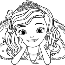 Desenho de Princesa Sofia para colorir e imprimir: número 13