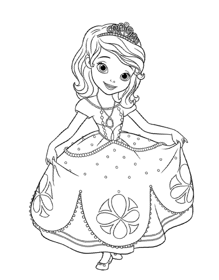 Desenho de Princesa Sofia para colorir e imprimir: número 14