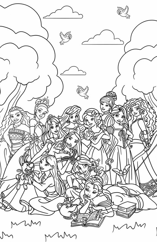 Desenho de Princesas para colorir e imprimir: número 2