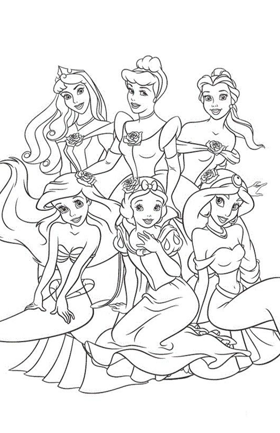 Desenho de Princesas para colorir e imprimir: número 3