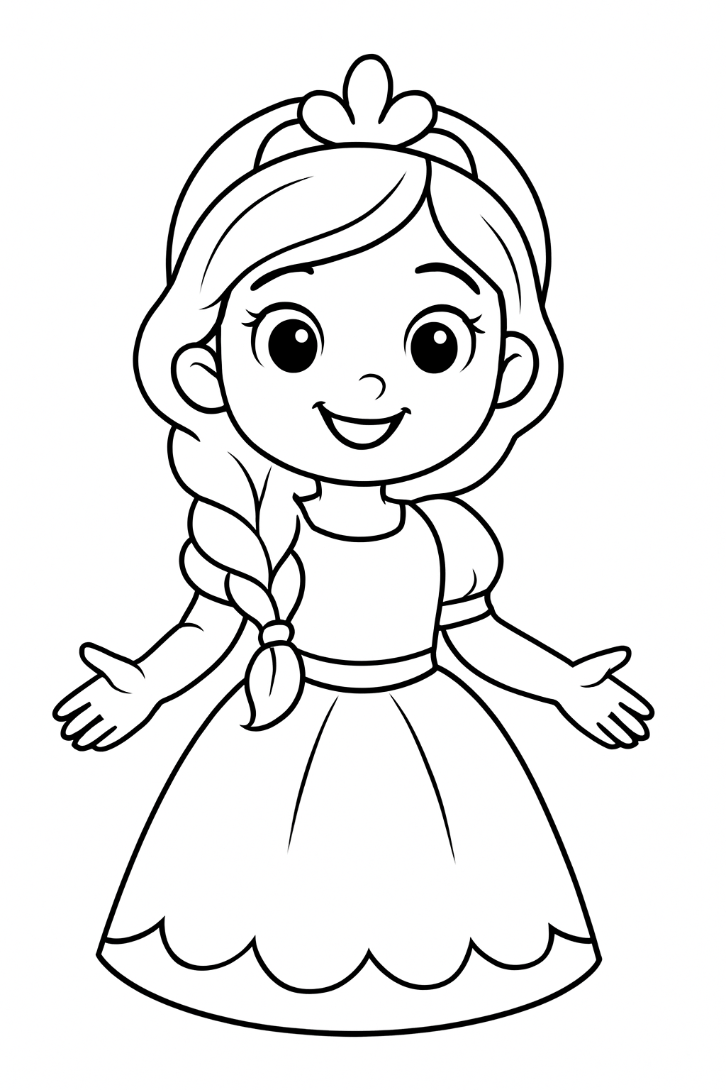 Desenho de Princesas para colorir e imprimir: número 7
