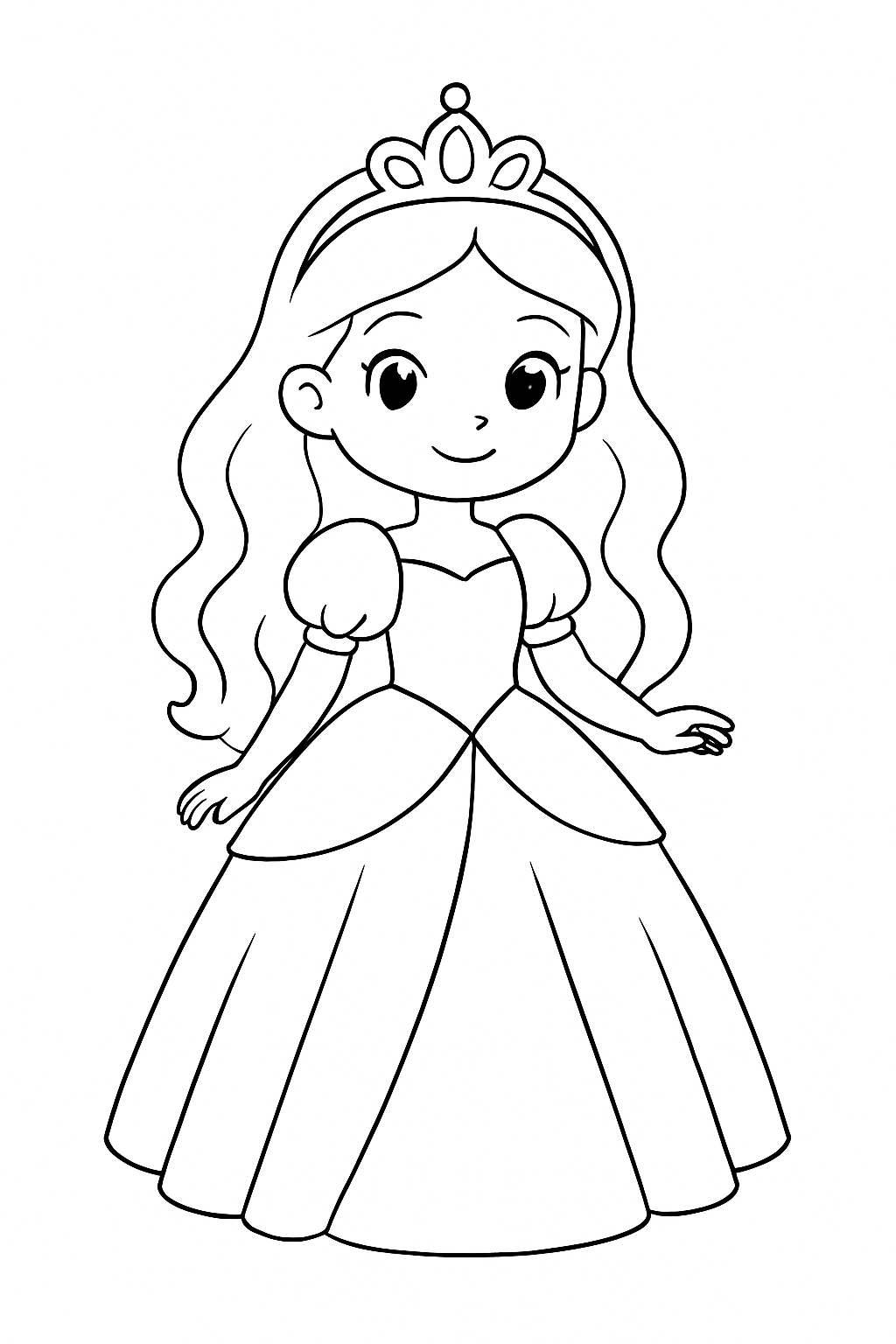 Desenho de Princesas para colorir e imprimir: número 8
