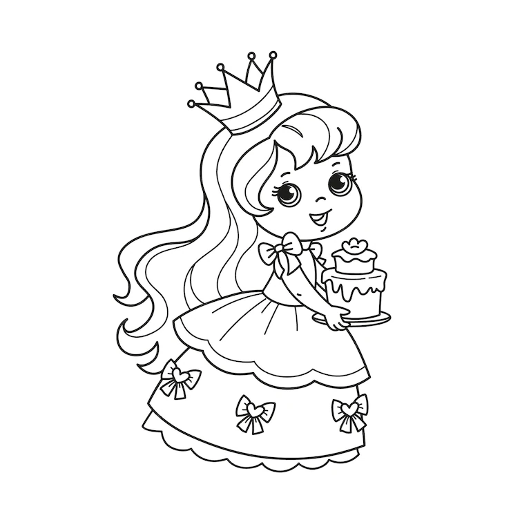 Desenho de Princesas para colorir e imprimir: número 9