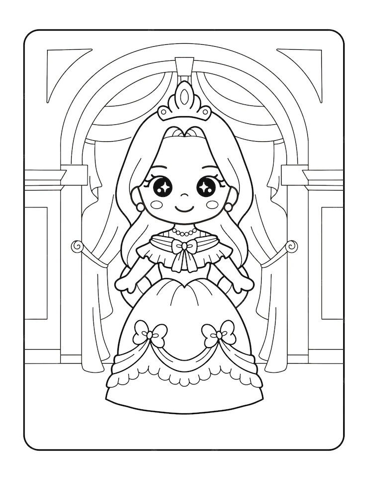 Desenho de Princesas para colorir e imprimir: número 10