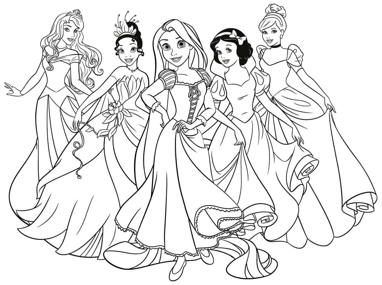 Desenho de Princesas para colorir e imprimir: número 18