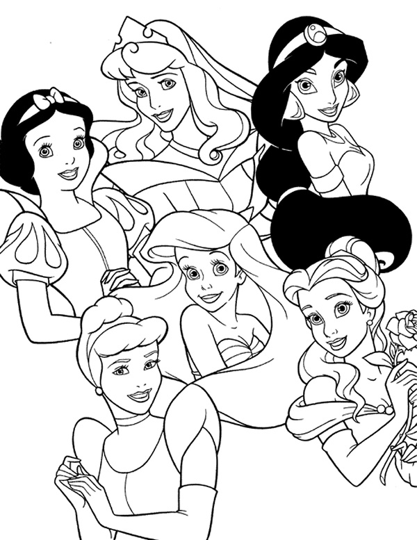 Desenho de Princesas para colorir e imprimir: número 19