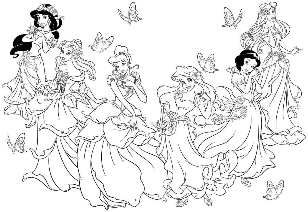 Desenho de Princesas para colorir e imprimir: número 22