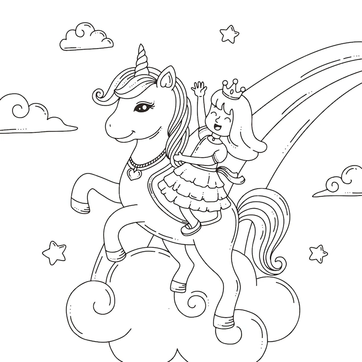 Desenho de Princesas para colorir e imprimir: número 23