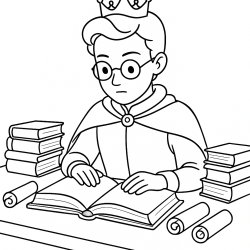 Desenho de Principe para colorir e imprimir: número 7