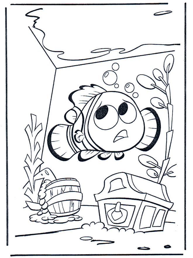 Desenho de Procurando Nemo para colorir e imprimir: número 1