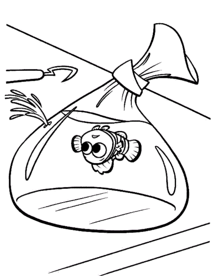 Desenho de Procurando Nemo para colorir e imprimir: número 5