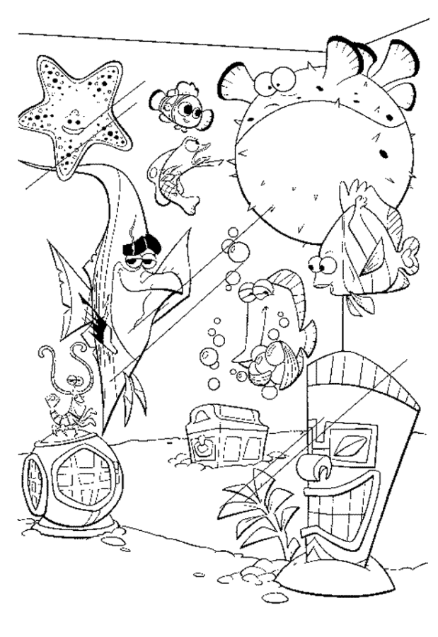 Desenho de Procurando Nemo para colorir e imprimir: número 17