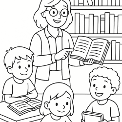 Desenho de Professores para colorir e imprimir: número 6