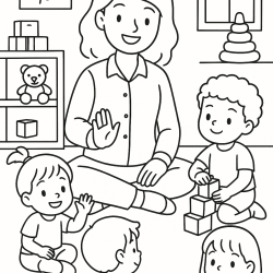 Desenho de Professores para colorir e imprimir: número 7
