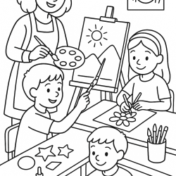 Desenho de Professores para colorir e imprimir: número 10