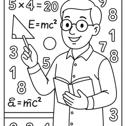 Desenho de Professores para colorir e imprimir: número 12