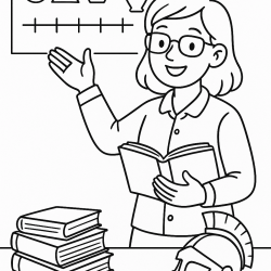 Desenho de Professores para colorir e imprimir: número 15