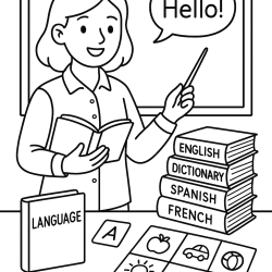 Desenho de Professores para colorir e imprimir: número 16