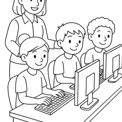 Desenho de Professores para colorir e imprimir: número 17