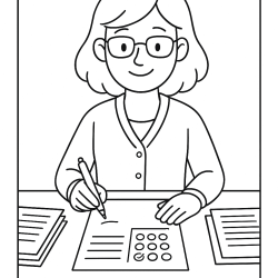 Desenho de Professores para colorir e imprimir: número 20