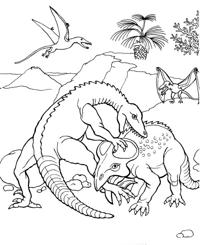 Desenho de Protocerátopo para colorir e imprimir: número 2