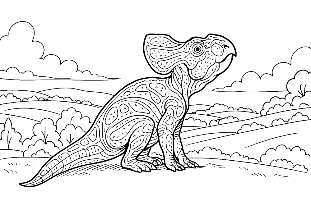 Desenho de Protocerátopo para colorir e imprimir: número 10
