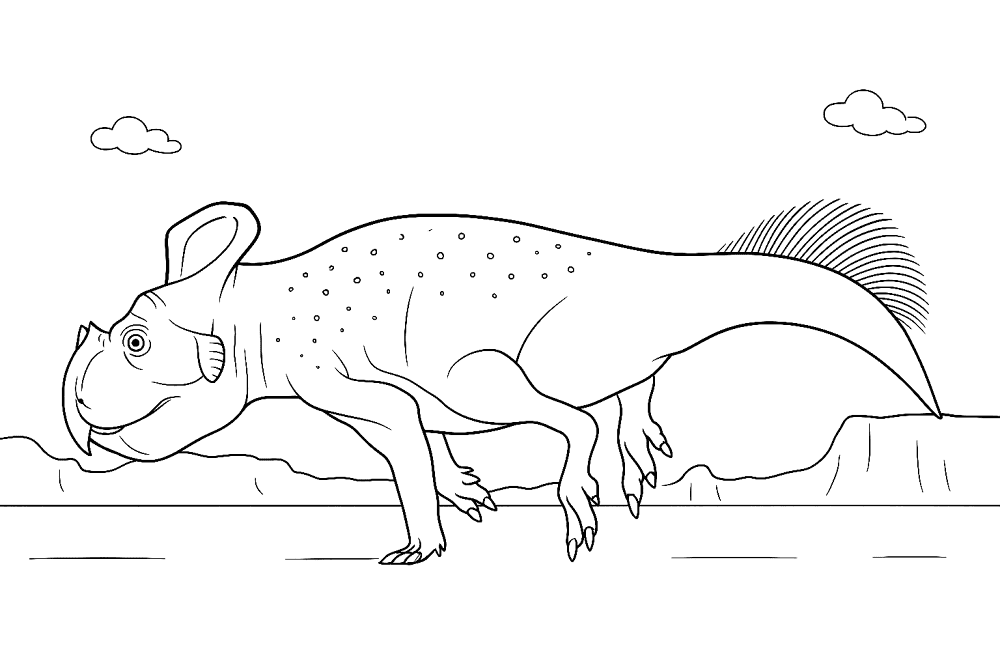 Desenho de Protocerátopo para colorir e imprimir: número 15