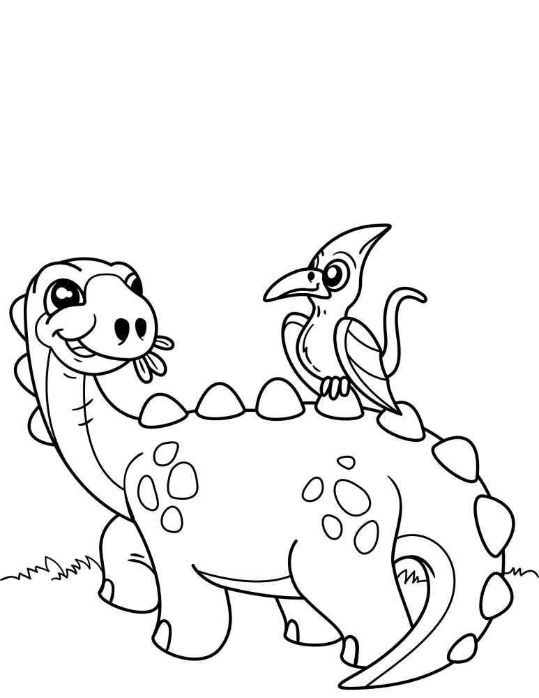 Desenho de Pteranodonte para colorir e imprimir: número 4