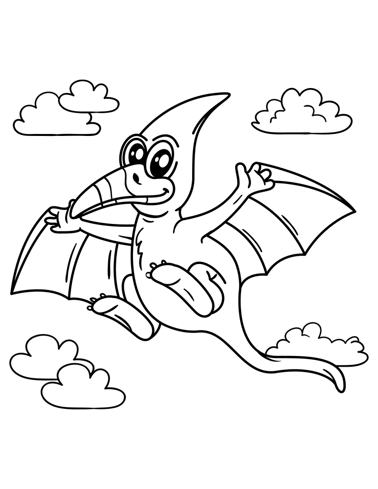 Desenho de Pteranodonte para colorir e imprimir: número 5